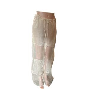 Vintage Y2K JEAN CHARLES JC de Castelbajac RARE Sheer Baggy Utility Pant SILK L